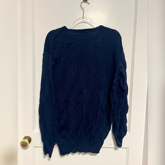 Paul & Shark Logo Solid Blue Knitted Cotton Mens Size XL Made in Italy - Picture 3 of 3